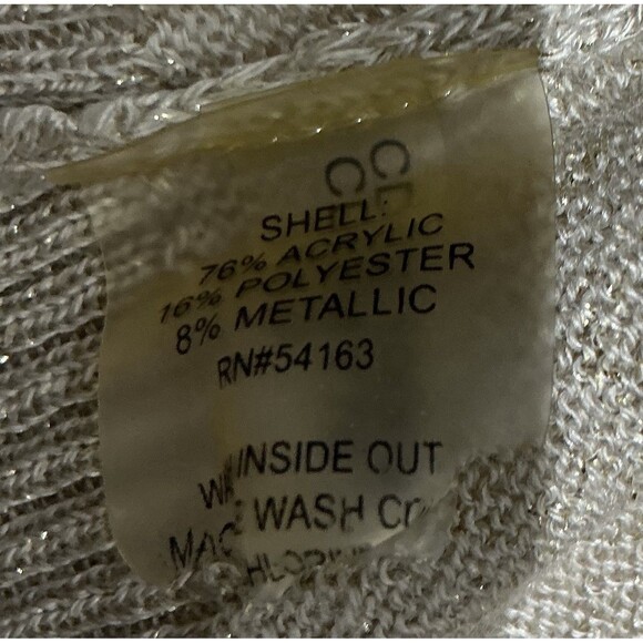 Calvin Klein Cardigan Crop Sweater Womens XL Tan Gold Metallic Holiday Party - Picture 5 of 7